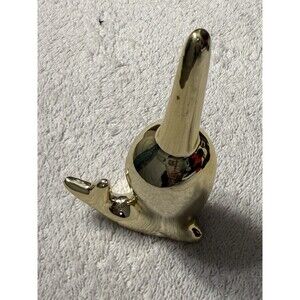 Narwhal Glass/Brass Hallow Sculpture 4X2